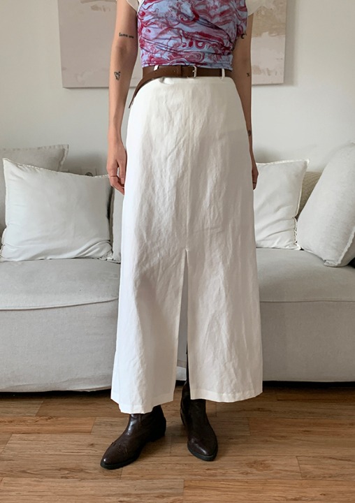 rush belt long skirt (2color)