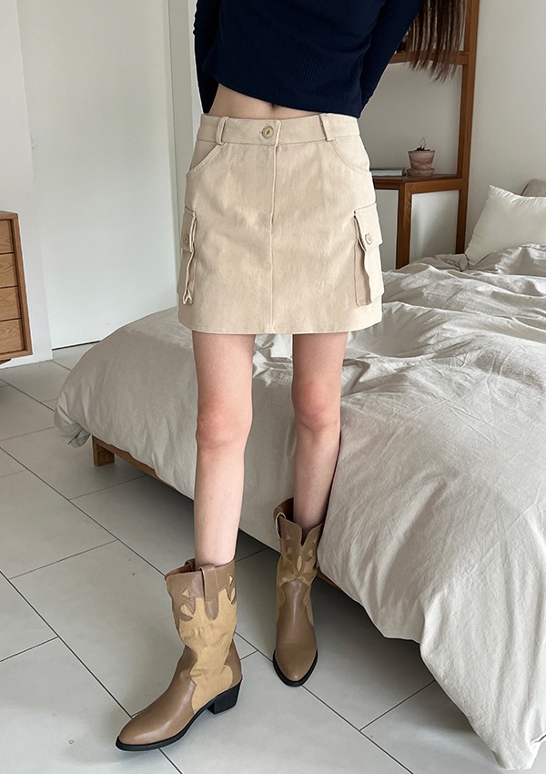 cargo mini skirt (2color)